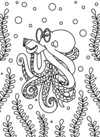 Image of Octopus coloring page
