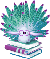 Illustratin of a Sea Sheep Slug on a stack of books.